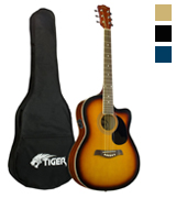 Tiger Music Sunburst Electro Acoustic Guitar Pack
