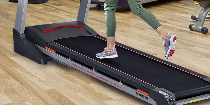 Branx Fitness Foldable Touchscreen Console Treadmill in the use