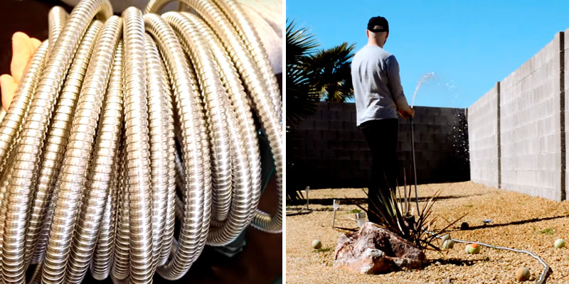 Review of HIGH GRAND 100FT Stainless Steel Garden Hose With Free Nozzle