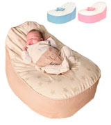 Bambeano Baby Bean Bag Natural Cream Support Chair - Natural - With FREE 'My 1st Bean Bag' Cover