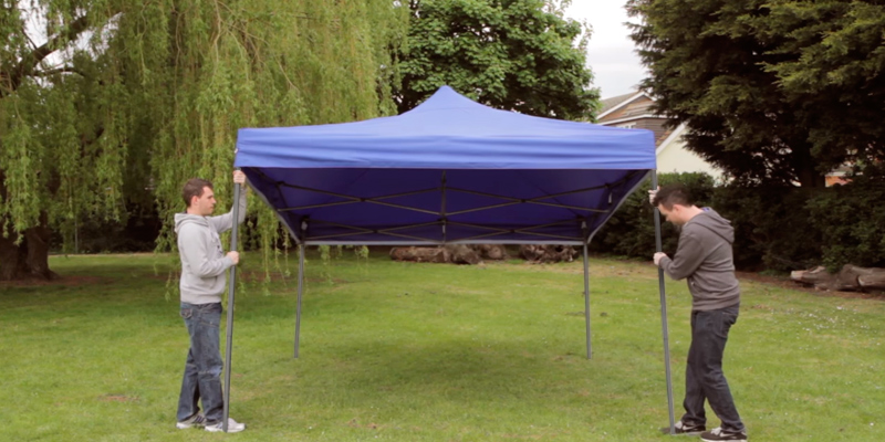 Review of AllSeasonsGazebos Metal-Textile 3x4.5m, Heavy Duty, Fully Waterproof, PVC Coated, Premium Pop Up Gazebo + Carry Bag With Wheels & 4 x Superior Leg Weight bags