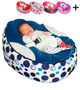 Mama Baba Baby Bean Bag Blue Snuggle Bed Bouncer with Filling